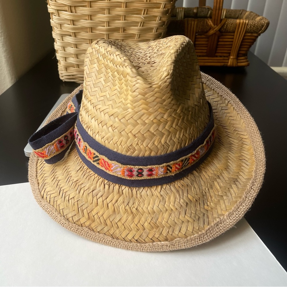 Beige Handcrafted Embroidered-Trimmed Rancher Size: M